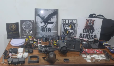 NÃO ERA DELIVERY: drone tenta jogar pistola e faca dentro de penitenciária em Macapá