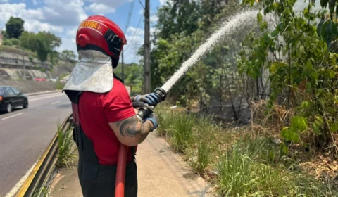 Incêndio atinge área de vegetação próxima à avenida das Torres, em Manaus