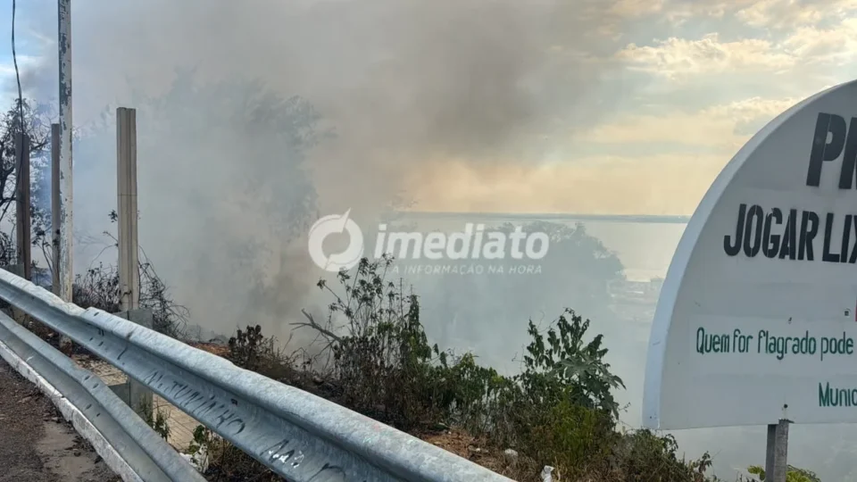 VEJA: Incêndio de grandes proporções atinge área de vegetação ao lado do Porto do São Raimundo, em Manaus