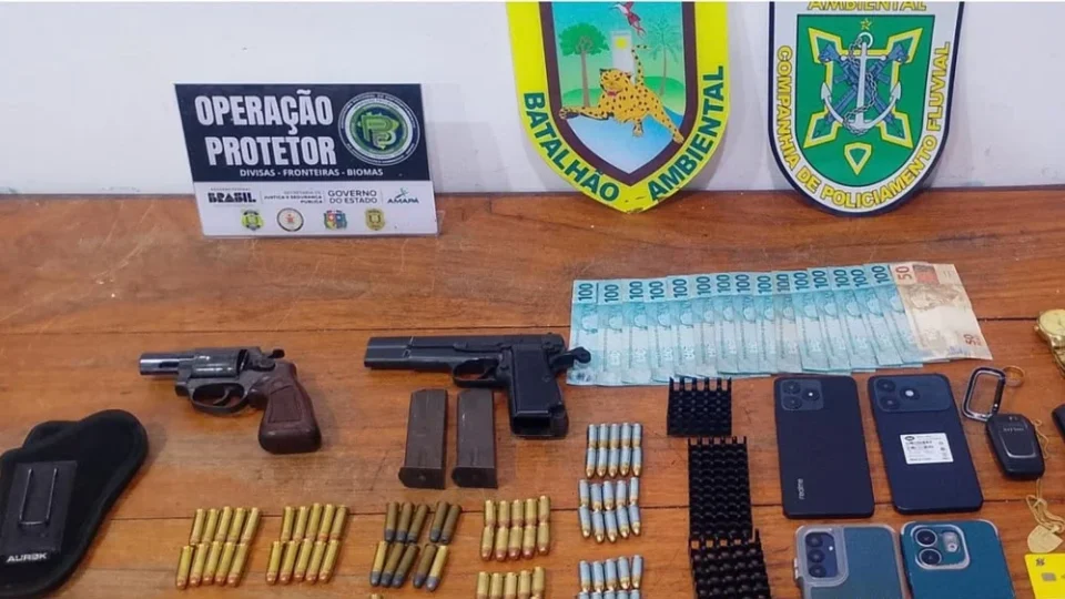 Quatro homens são presos com armas que seriam levadas para o sul do Amapá