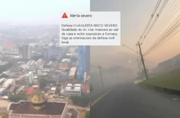 URGENTE! Manaus lidera ranking das cidades com o ar mais poluído do Brasil em meio à fumaça