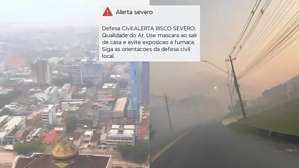URGENTE! Manaus lidera ranking das cidades com o ar mais poluído do Brasil em meio à fumaça