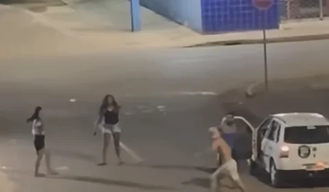 VEJA O VIDEO | homem agride mulher e confusão termina em novas tentativas de ataque