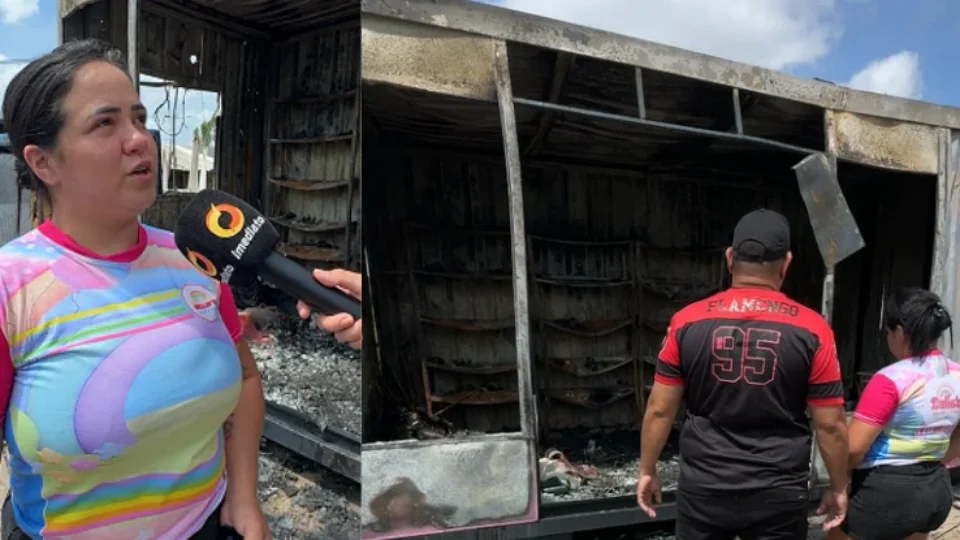 “Meu coração está partido”: incêndio destrói loja e deixa comerciante desolada