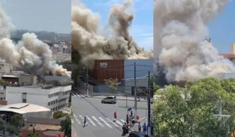 VEJA: Incêndio destrói teatro do Sesi e estudantes são retirados às pressas
