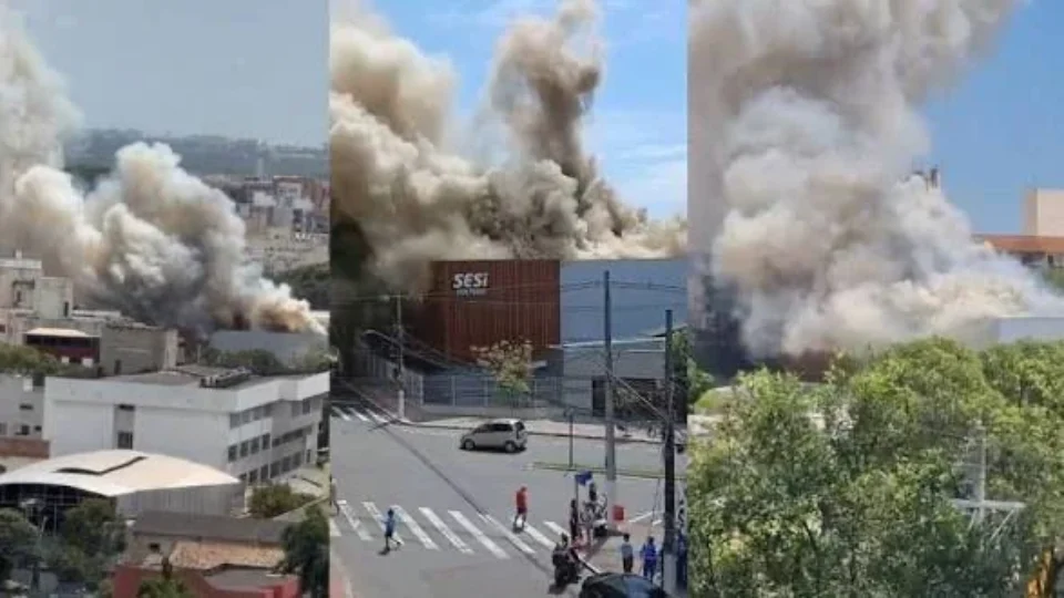 VEJA: Incêndio destrói teatro do Sesi e estudantes são retirados às pressas