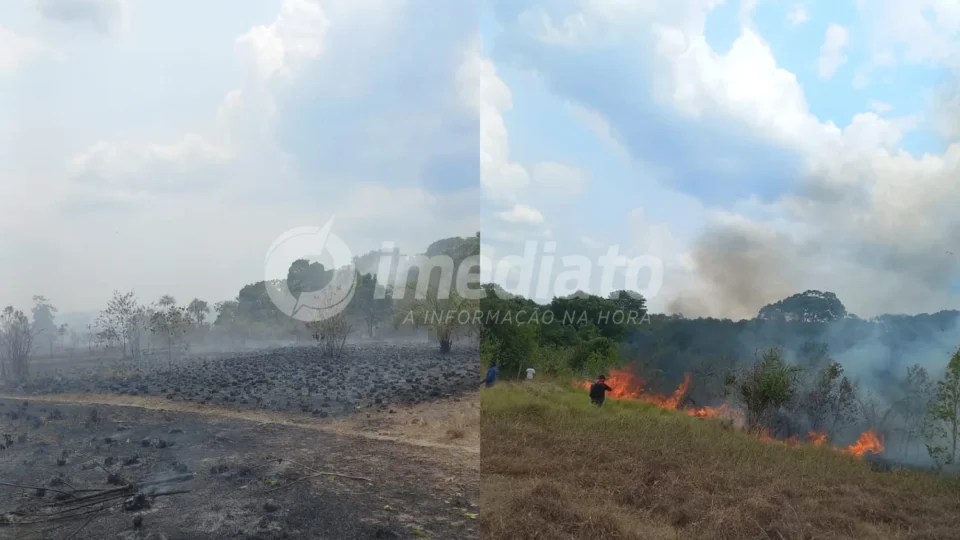 Incêndio ameaça área residencial em comunidade no interior do Amazonas
