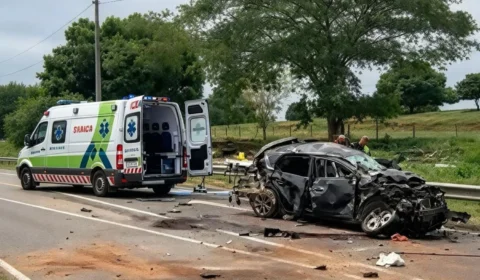VEJA VÍDEO: colisão entre carreta e carro deixa três pessoas gravemente feridas na BR-364, em Rondônia