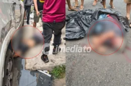 CHOCANTE: Idoso é atropelado ao atravessar avenida e motociclista é lançado para baixo de carro