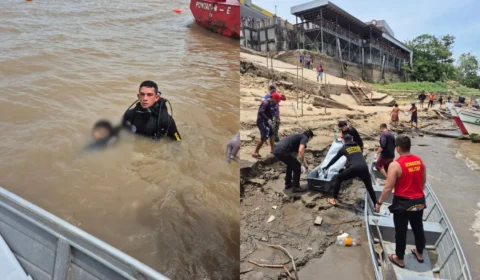 VEJA AS IMAGENS: corpo de homem que caiu no Rio Amazonas é encontrado após buscas em Parintins