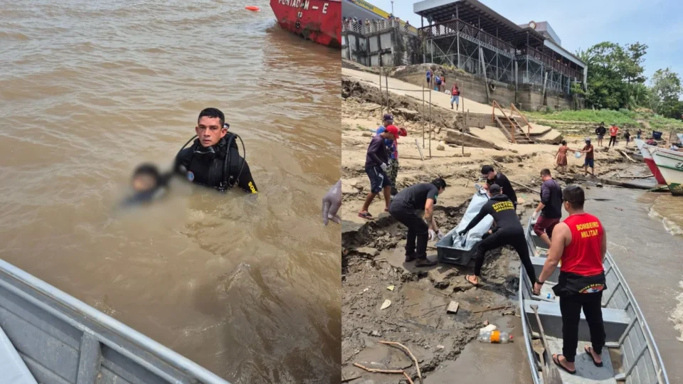 VEJA AS IMAGENS: corpo de homem que caiu no Rio Amazonas é encontrado após buscas em Parintins
