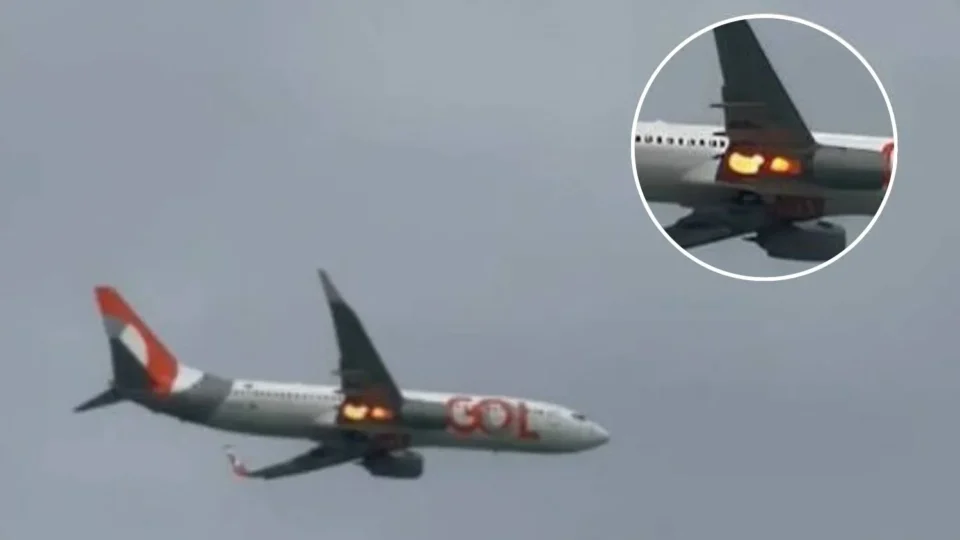 VEJA VÍDEO: Avião da Gol pega fogo no ar após colisão com pássaro e faz pouso de emergência