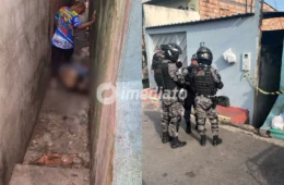 IMAGENS CHOCANTE: homem é encontrado morto com pés, mãos e boca amarrados em beco na Compensa