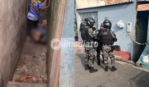 IMAGENS CHOCANTE: homem é encontrado morto com pés, mãos e boca amarrados em beco na Compensa