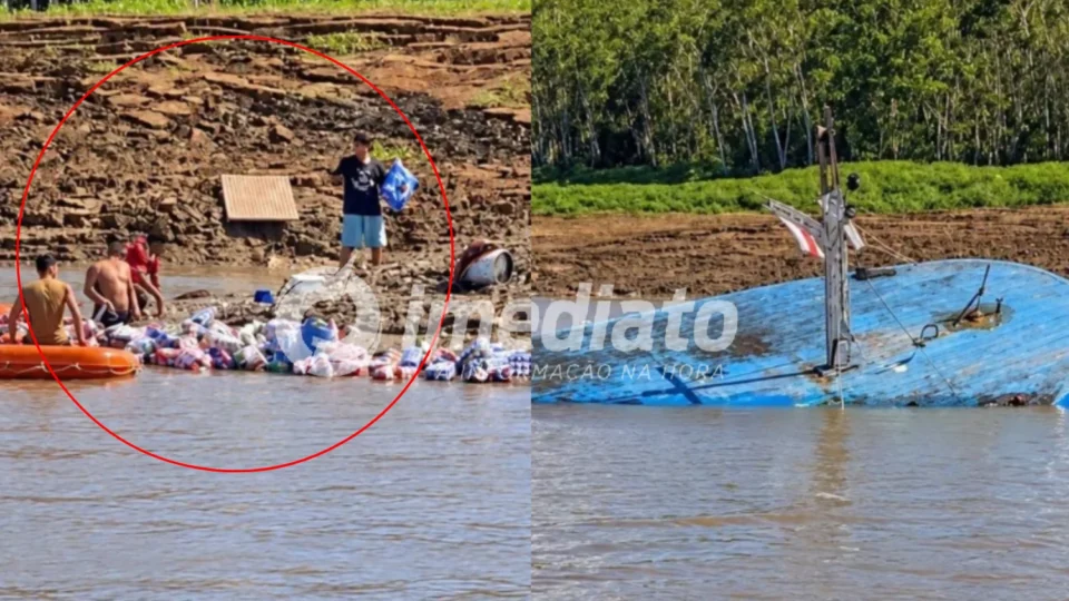 VEJA VÍDEO: Barco afunda no rio após atingir tronco e passageiros são resgatados no interior do Amazonas