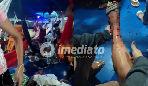 VEJA VÍDEO: Temporal quebra vidro de barco e estilhaços atingem criança durante viagem no interior do Amazonas