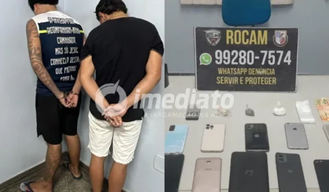 A CASA CAIU: homem e adolescente são detidos com drogas e 14 celulares roubados após tentativa de fuga