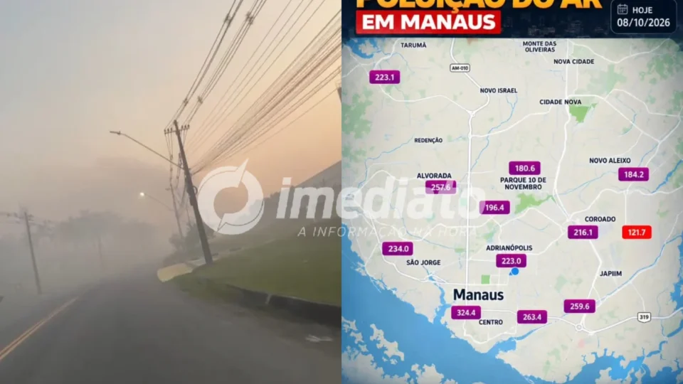 ALERTA VERMELHO: fumaça encobre Manaus e qualidade do ar chega a níveis críticos e severos