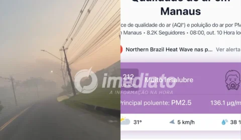 MANAUS SOB NUVEM TÓXICA: fumaça toma a cidade e ar atinge nível muito insalubre