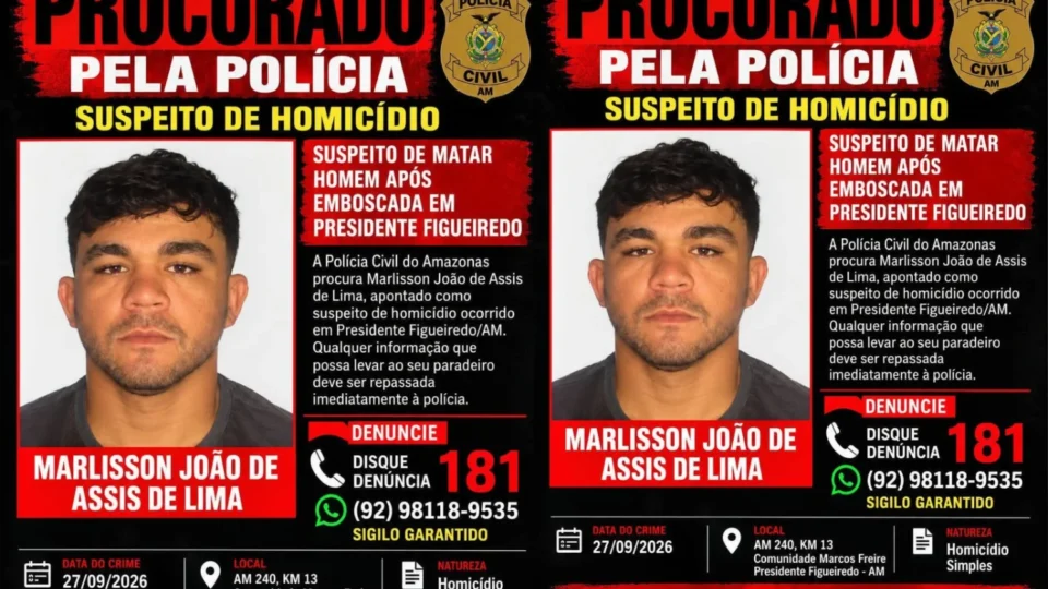 CAÇADA NO AMAZONAS: Suspeito de matar homem em emboscada segue foragido desde setembro
