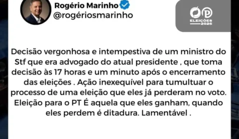 Coordenador da campanha de Flávio Bolsonaro acusa ministro do STF de tumultuar eleições