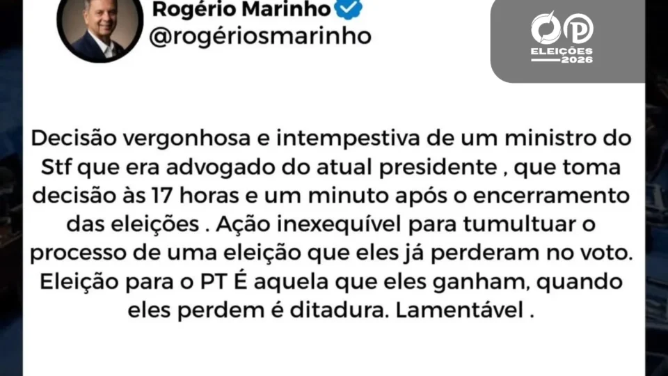 Coordenador da campanha de Flávio Bolsonaro acusa ministro do STF de tumultuar eleições