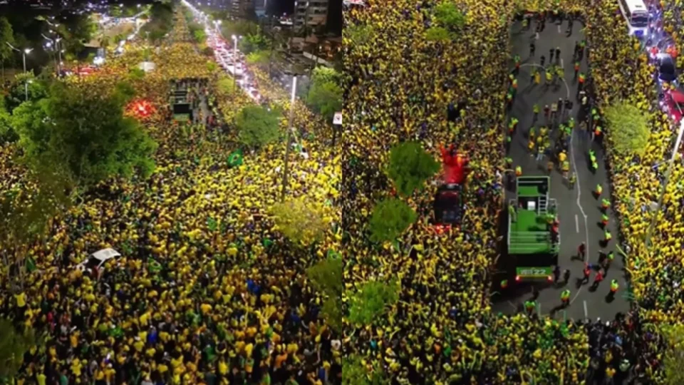VEJA: Bloquinho do 22 reúne multidão com Flávio Bolsonaro e Nikolas Ferreira em Manaus
