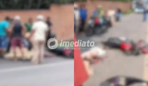 IMAGENS FORTES: Motociclista tem perna amputada após colisão com ônibus no Tarumã-Açu