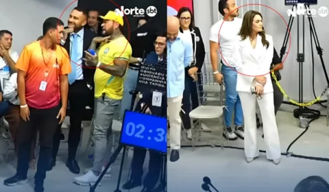 VÍDEO: Kidson Maia e Salazar fazem gesto de ‘cortar o pescoço’ direcionado a Alessandra Campêlo e geram confusão na TV Norte