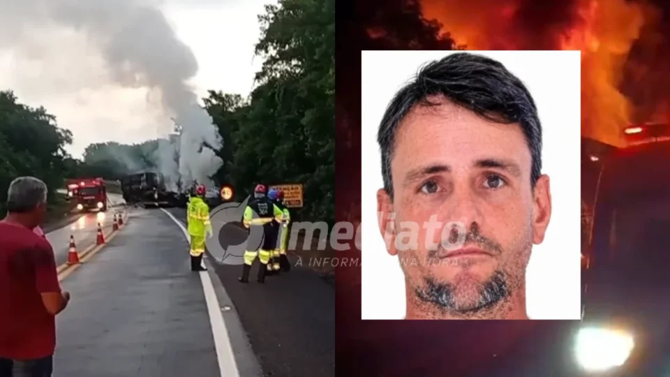 Identificado motorista carbonizado após colisão entre carretas na BR-364