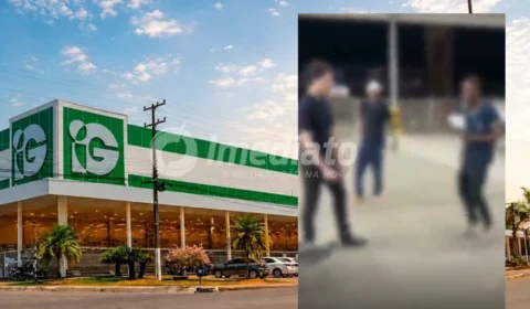 VEJA O VÍDEO: Suspeito de furto enfrenta seguranças e foge de supermercado em Porto Velho