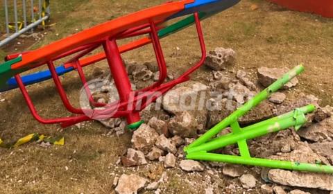 Brinquedos do Parque Circuito são interditados dias após revitalização