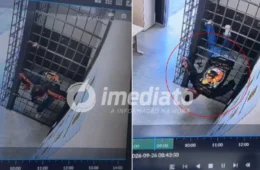 VEJA VÍDEO: Preso por violência doméstica se espreme entre grades e foge de delegacia