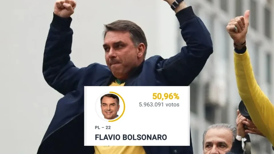 Flávio Bolsonaro segue na frente e mantém liderança na apuração das eleições