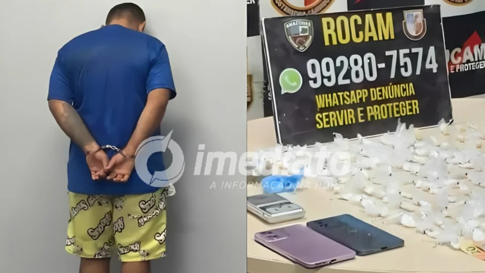 FLAGRANTE NO CENTRO: ‘Lourinho’ é preso com bolsa recheada de drogas e equipamentos do tráfico