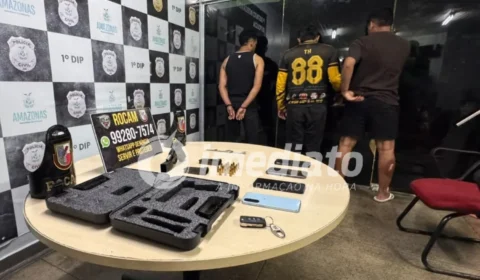 A CASA CAIU: Trio é preso com pistola furtada e munições após golpe do chapolim