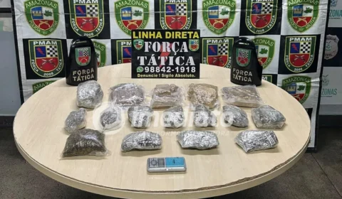 ESCAPOU, MAS DEIXOU O PREJUÍZO: Homem pula muro e deixa 6,5 kg de drogas escondidos em meio à areia em Manaus