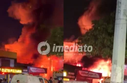 VEJA VÍDEOS: Incêndio de grandes proporções atinge empresa na Avenida Itaúba