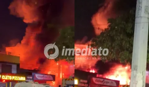 VEJA VÍDEOS: Incêndio de grandes proporções atinge empresa na Avenida Itaúba