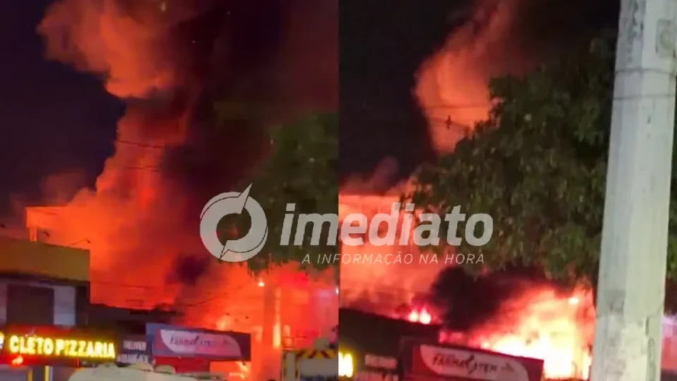 VEJA VÍDEOS: Incêndio de grandes proporções atinge empresa na Avenida Itaúba