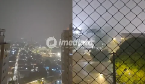 VEJA VÍDEO: Chuva forte com raios e trovões atinge região de Manaus