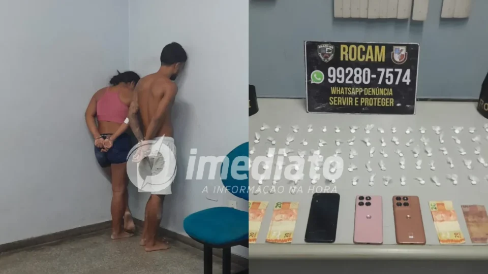 “CASAL DO TRÁFICO”: dupla é encurralada após tentar fugir e acaba presa com porções de drogas