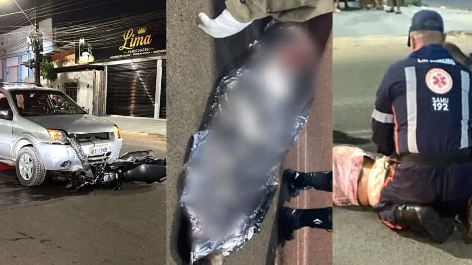 VEJA IMAGENS: Motociclista morre após queda e colisão com carro no bairro Pacoval