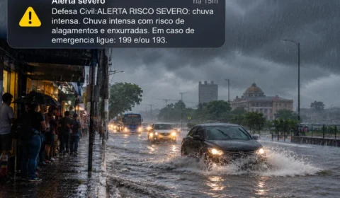 ALERTA SEVERO: Chuva intensa coloca Manaus em risco de alagamentos e enxurradas