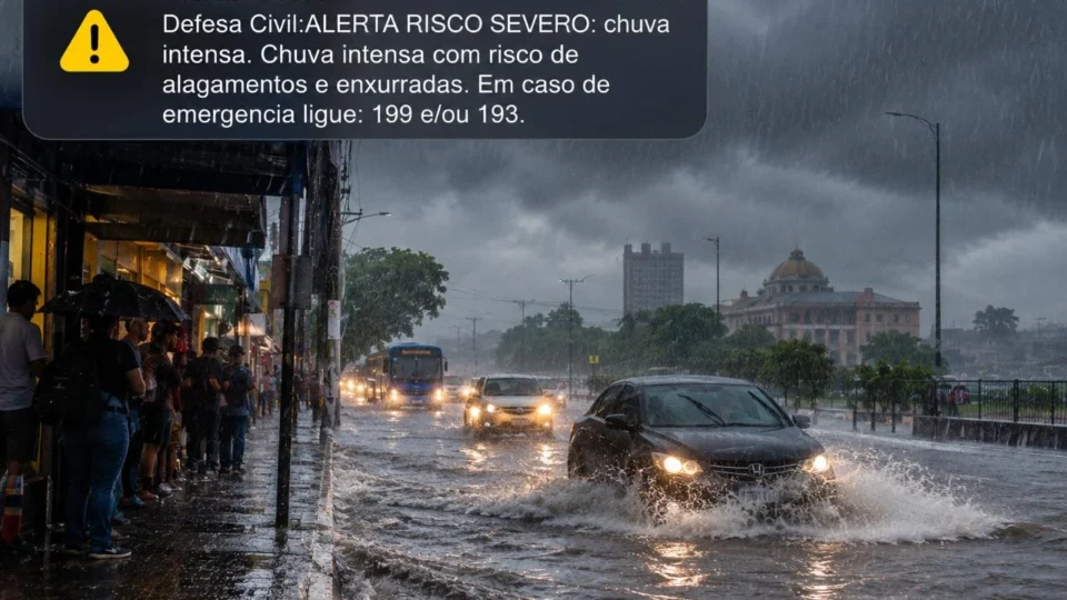 ALERTA SEVERO: Chuva intensa coloca Manaus em risco de alagamentos e enxurradas