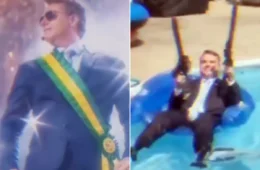 VÍDEO: Nikolas Ferreira publica montagem com IA que mostra Flávio Bolsonaro atirando e usando faixa presidencial