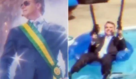 VÍDEO: Nikolas Ferreira publica montagem com IA que mostra Flávio Bolsonaro atirando e usando faixa presidencial