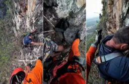 RESGATE | Homem fica preso em penhasco ao tentar tirar selfie e é resgatado após 11 horas