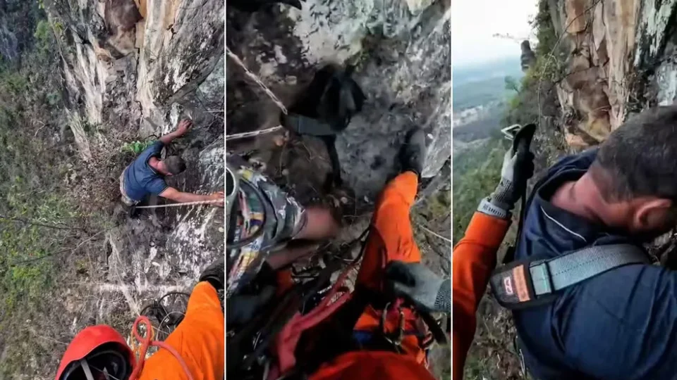 RESGATE | Homem fica preso em penhasco ao tentar tirar selfie e é resgatado após 11 horas