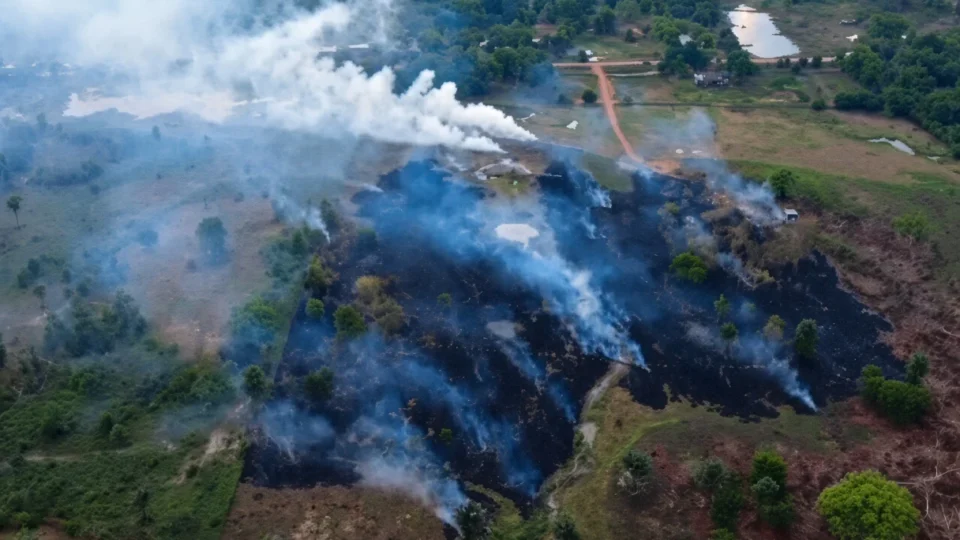 Homem é preso após ser flagrado queimando pneus em área de mata no interior do Amazonas